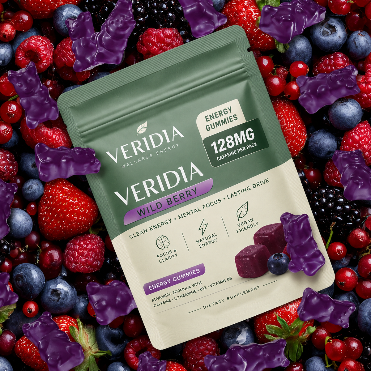Gomitas energéticas diarias (Bodacious Berry) - Paquete de 30