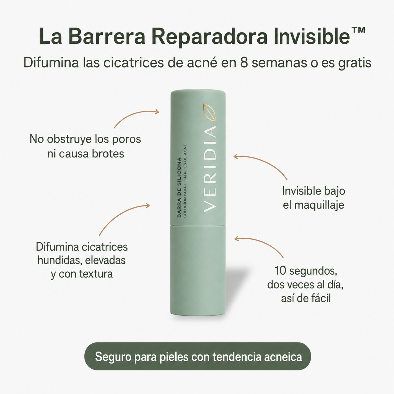 Barra reparadora de cicatrices de acne clinica
